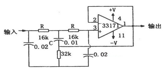 具有高性能的陷波器電路圖