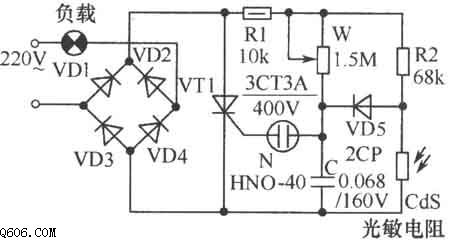 一款燈光自動(dòng)調(diào)節(jié)器電路圖