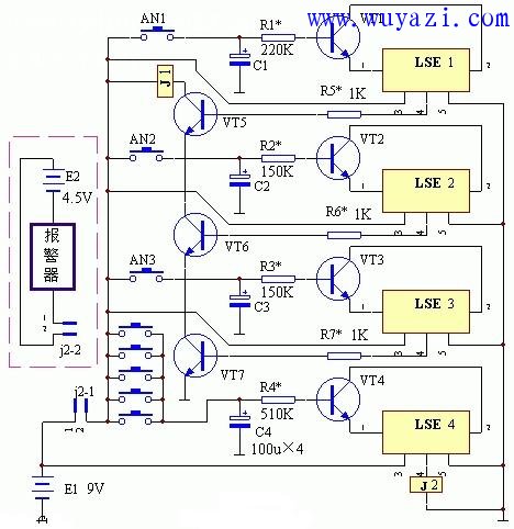 密碼電子開關工作原理電路圖