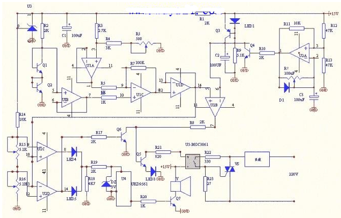 高無溫階恒溫控制器電路